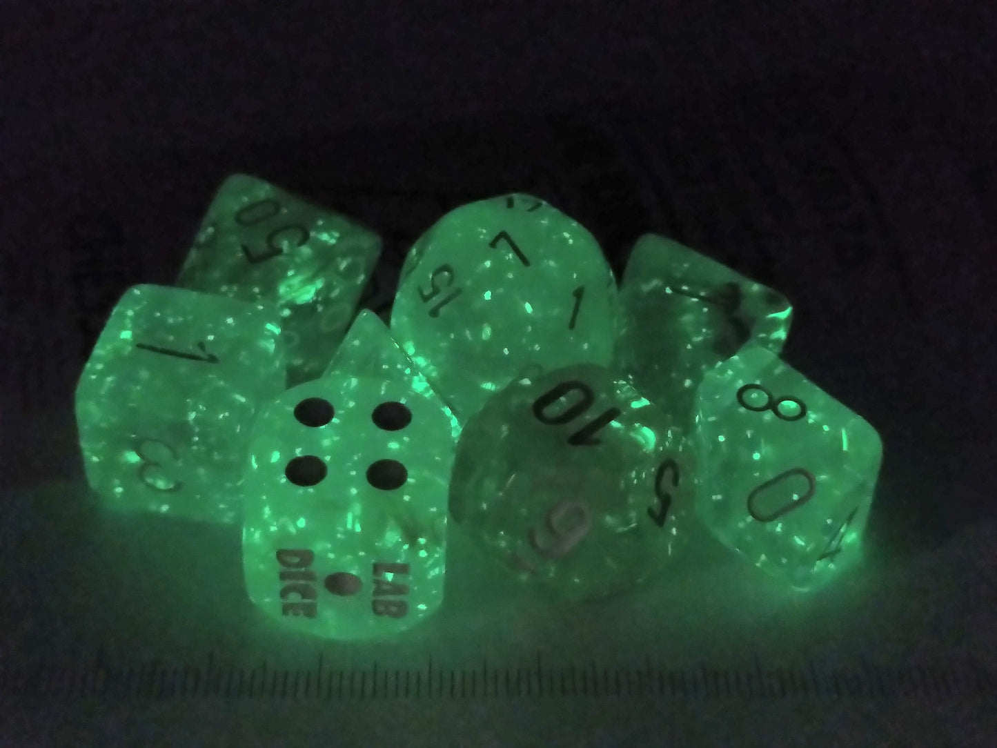 Lab polydice set - Borealis Champagne w/white