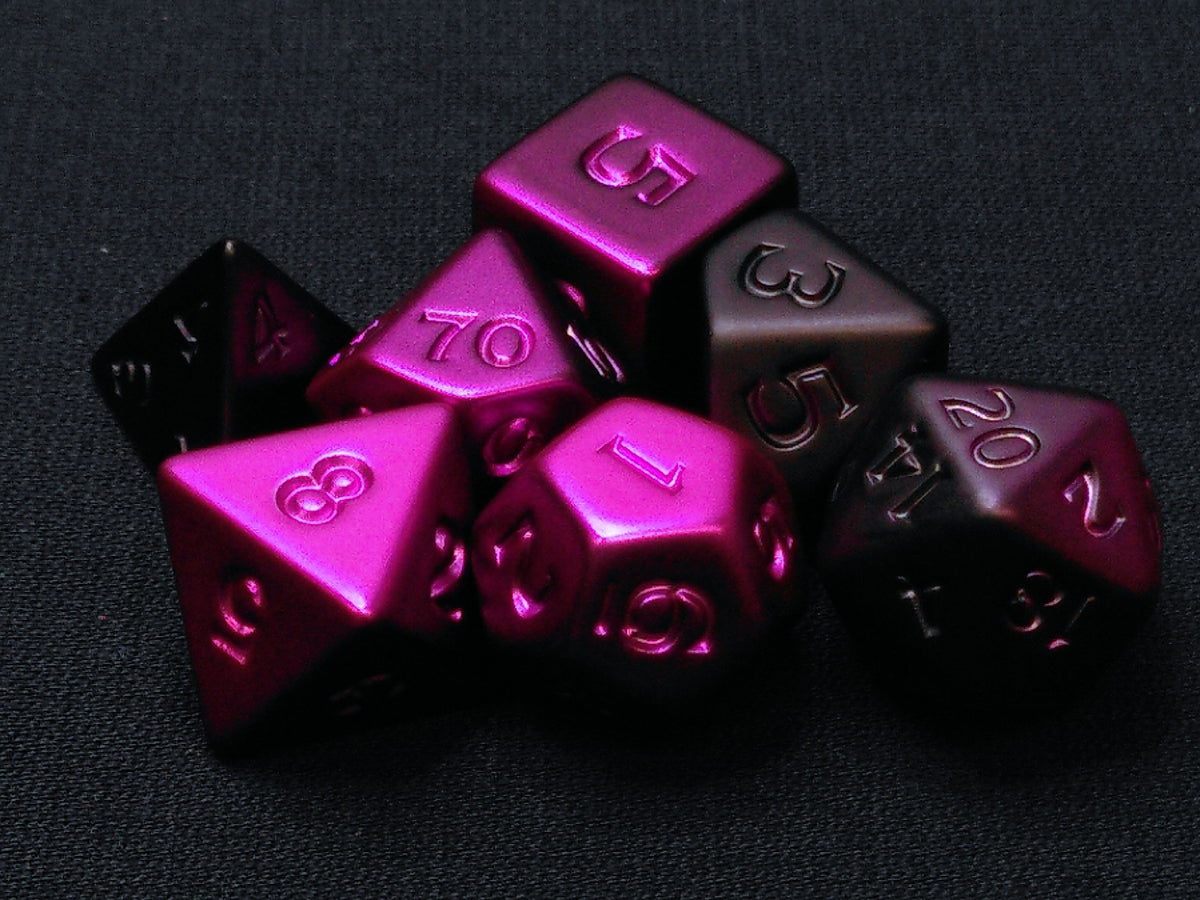 Metallic Plated polydice set - Scorched Purple