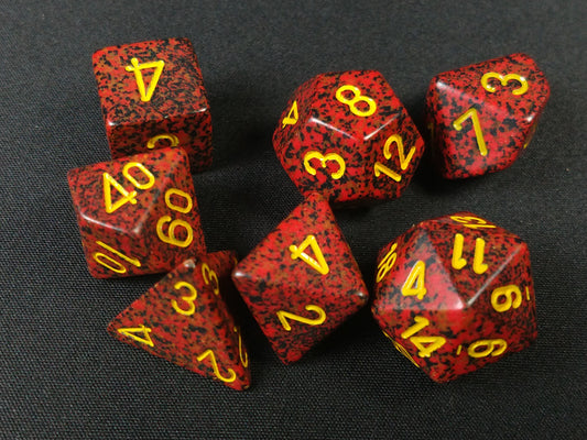 Set 7 polydice, Speckled Mercury