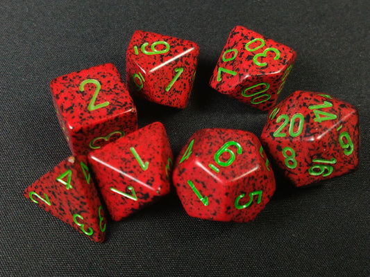 Set 7 polydice, Speckled Strawberry