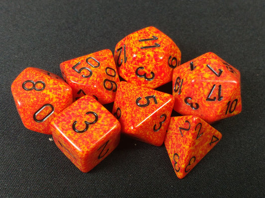 Set 7 polydice, Speckled Fire