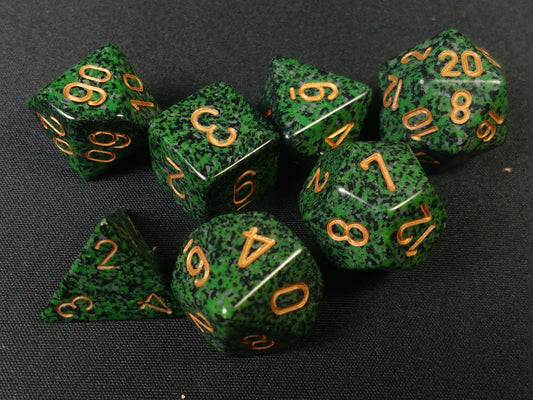 Set 7 polydice, Speckled Golden Recon