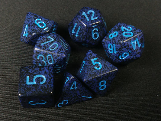 Set 7 polydice, Speckled Cobalt