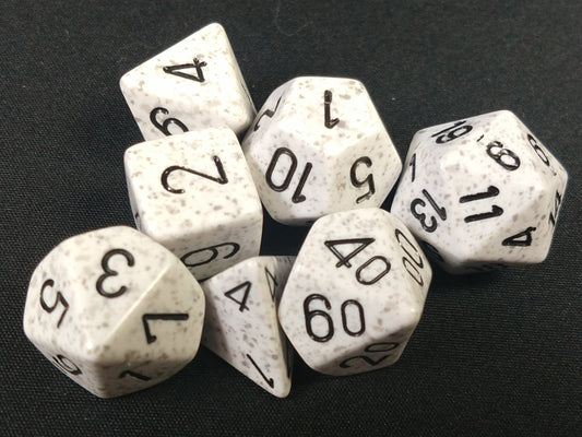 Set 7 polydice, Speckled Arctic Camo