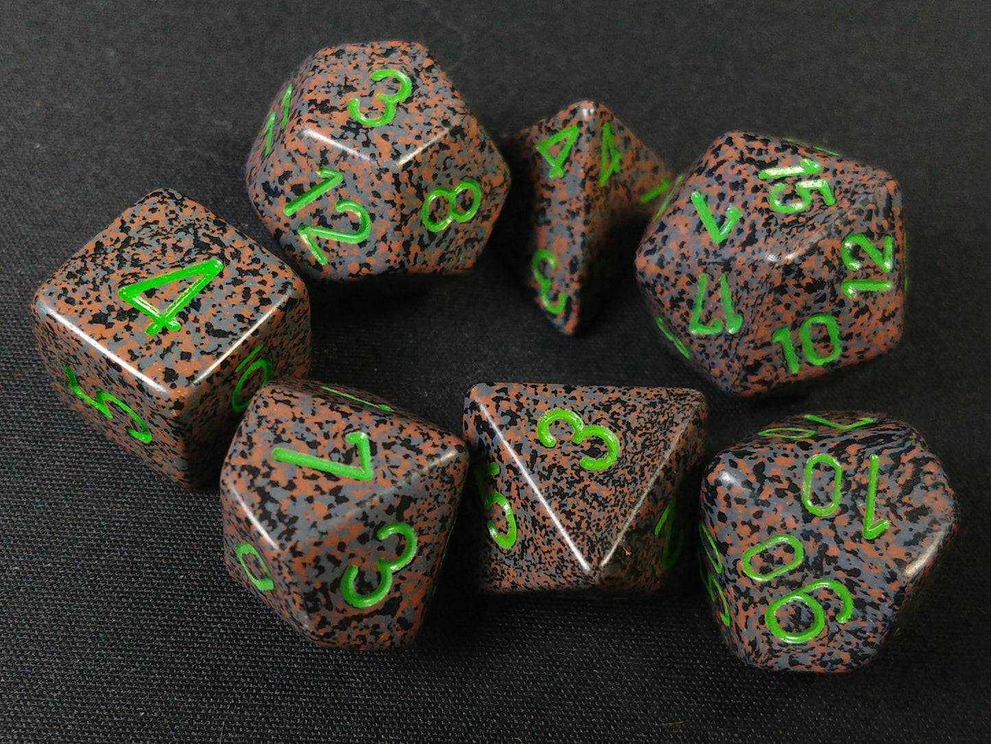 Set 7 polydice, Speckled Earth