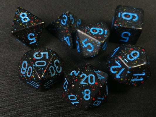 Set 7 polydice, Speckled Blue Stars