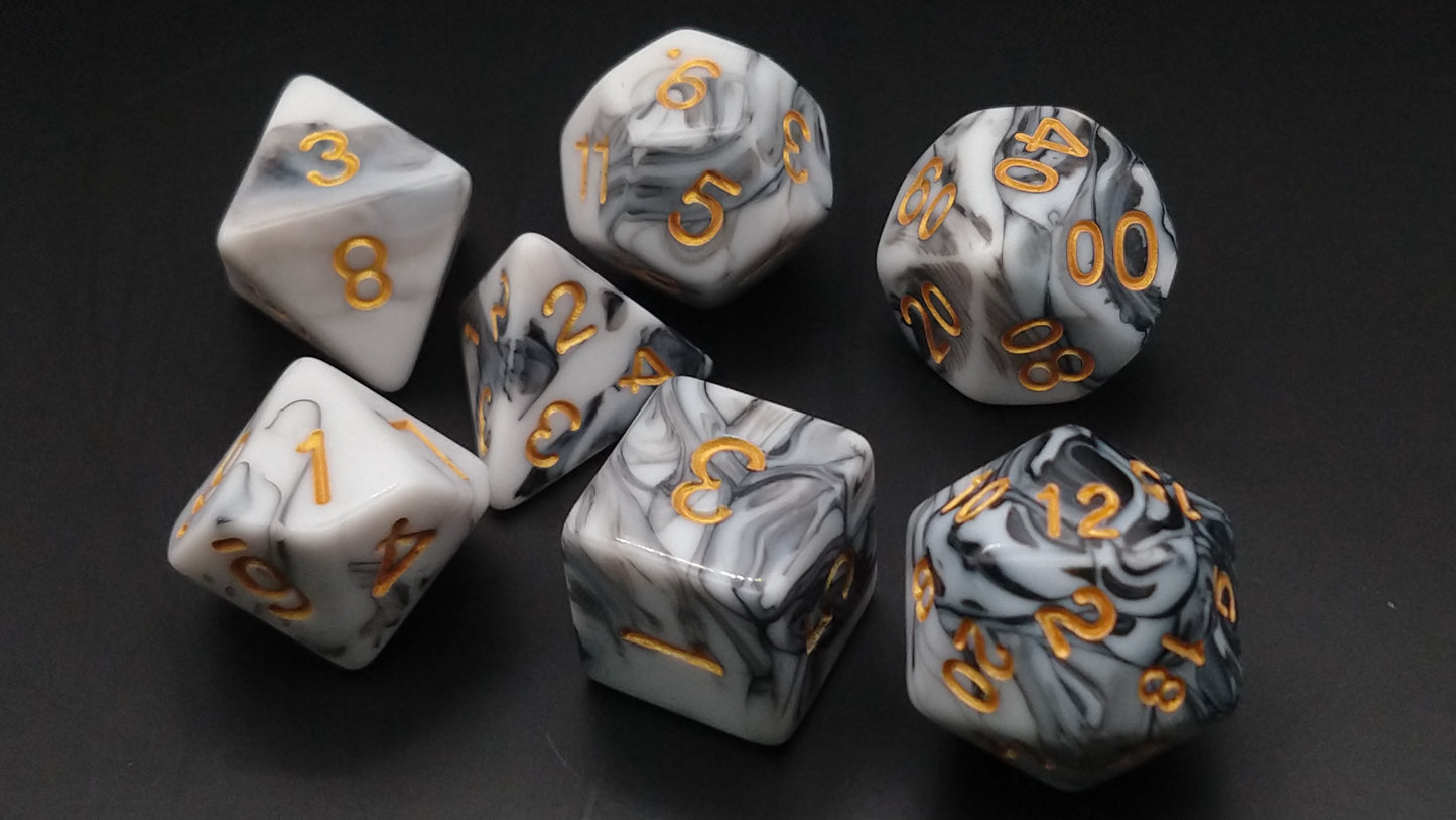 Transmuted Marble polydice set