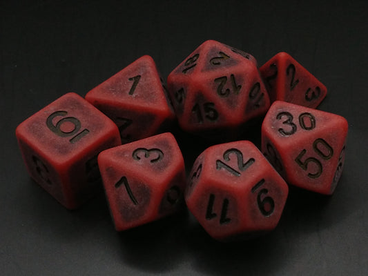 Ancient Cinnabar polydice set