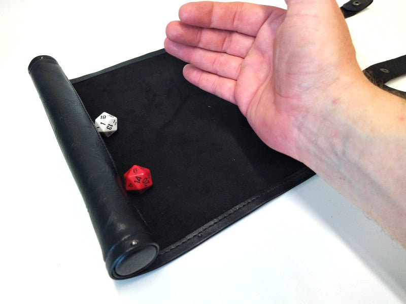 Roll Up Case Black - travel sized dice carrier and roll mat