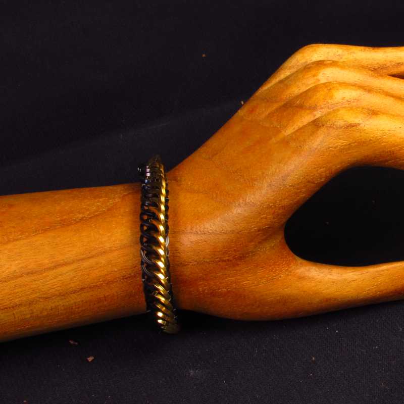 Armband - Half-Persian 4 in 1 - Aluminium - Zwart - Goud