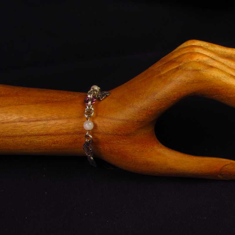 Armband - Byzantijns - Zilver (925) - Niobium - Maansteen -