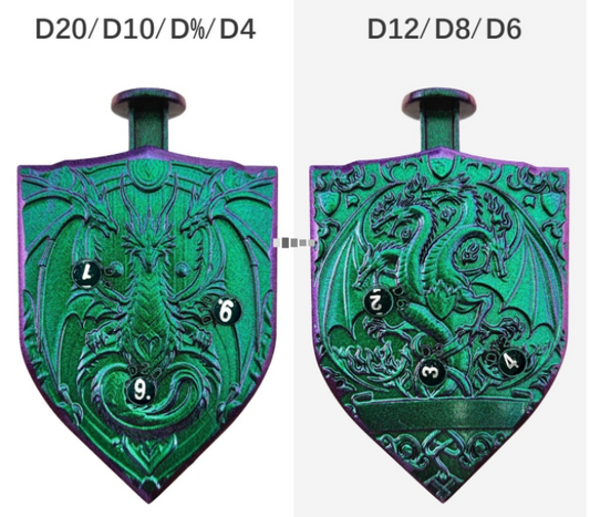 Pocket Shield Dice Spinner, neochrome