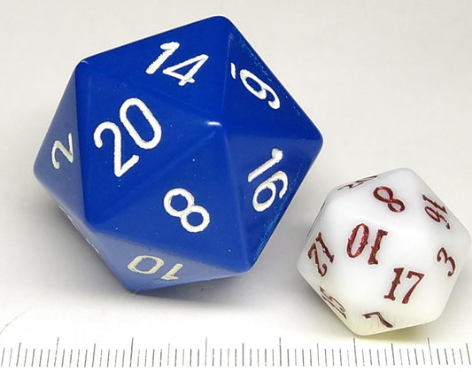 34 mm 20-zijdig, Opaque Blue w/white