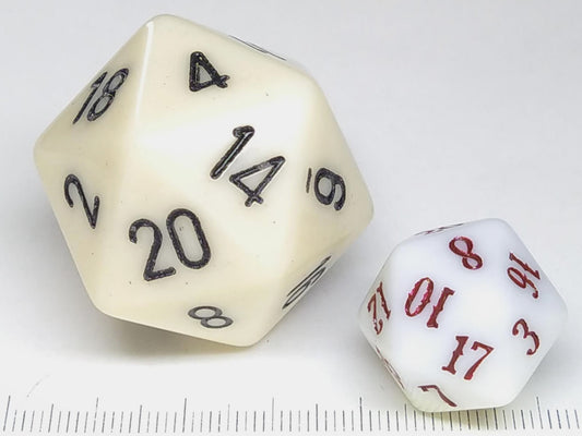 34 mm 20-zijdig, Opaque Ivory w/black