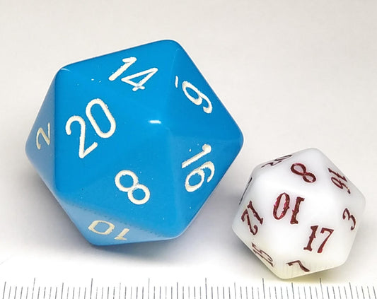 34 mm 20-zijdig, Opaque Light Blue w/white
