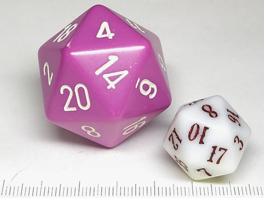 34 mm 20-zijdig, Opaque Light Purple w/white