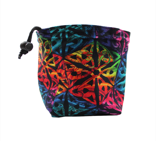 Rainbow Dragon Knot dice bag