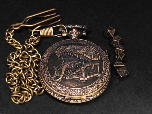 Mimic Chest Medallion, with mini metal dice