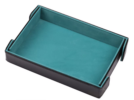Magnetic foldable dice tray, teal