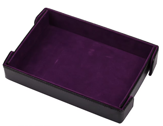 Magnetic foldable dice tray, paars