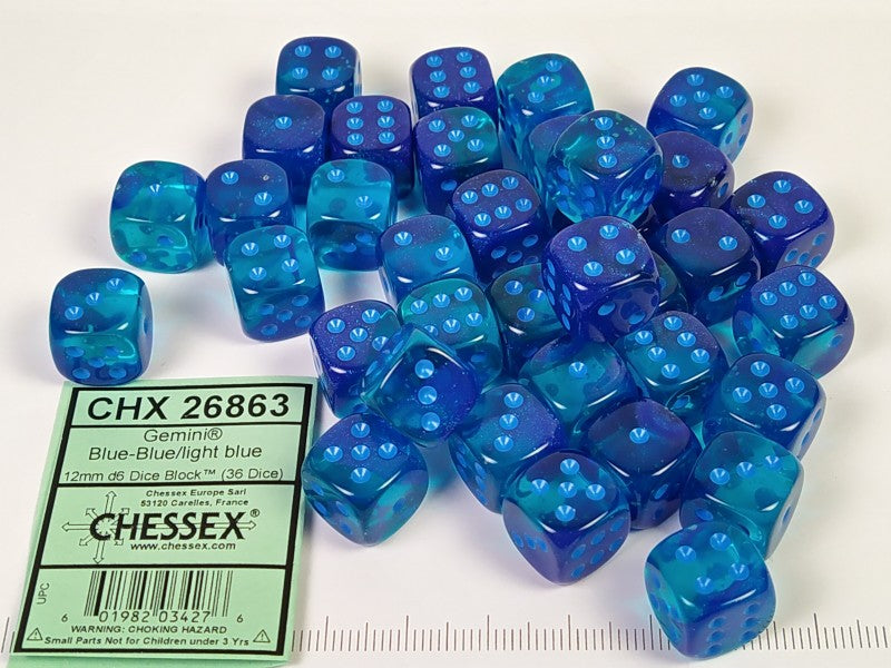 Set 36 6-zijdig 12 mm, Gemini Luminary Blue-Blue w/light blue