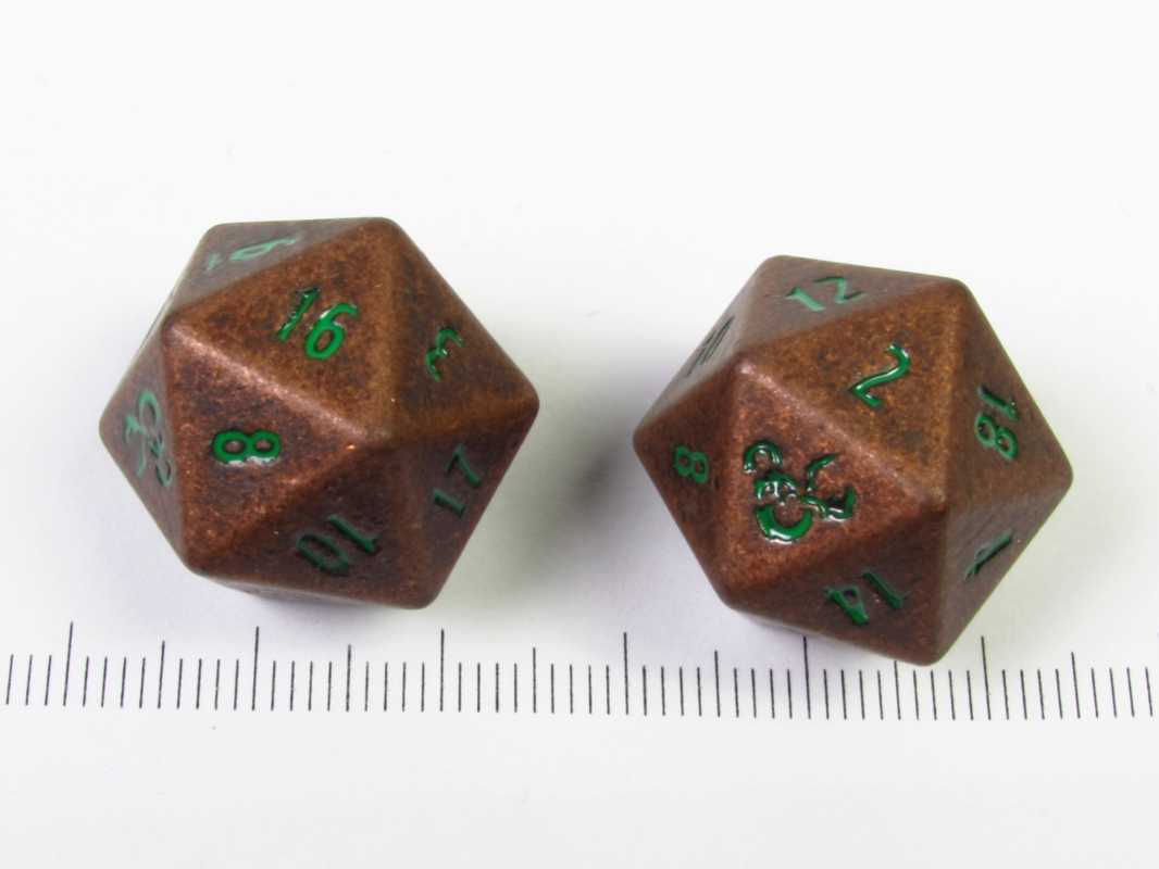 Ultra Pro D&D heavy metal -  Copper & Green 2d20 set 