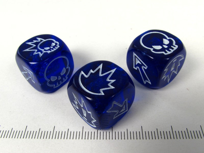 3 Block dice, blue Gem