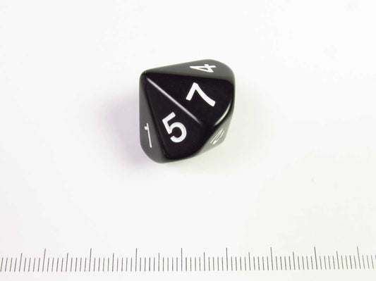 14-zijdige d7 (tweemaal 1-7), zwart