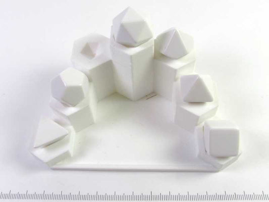 6 piece blank polydice set - White