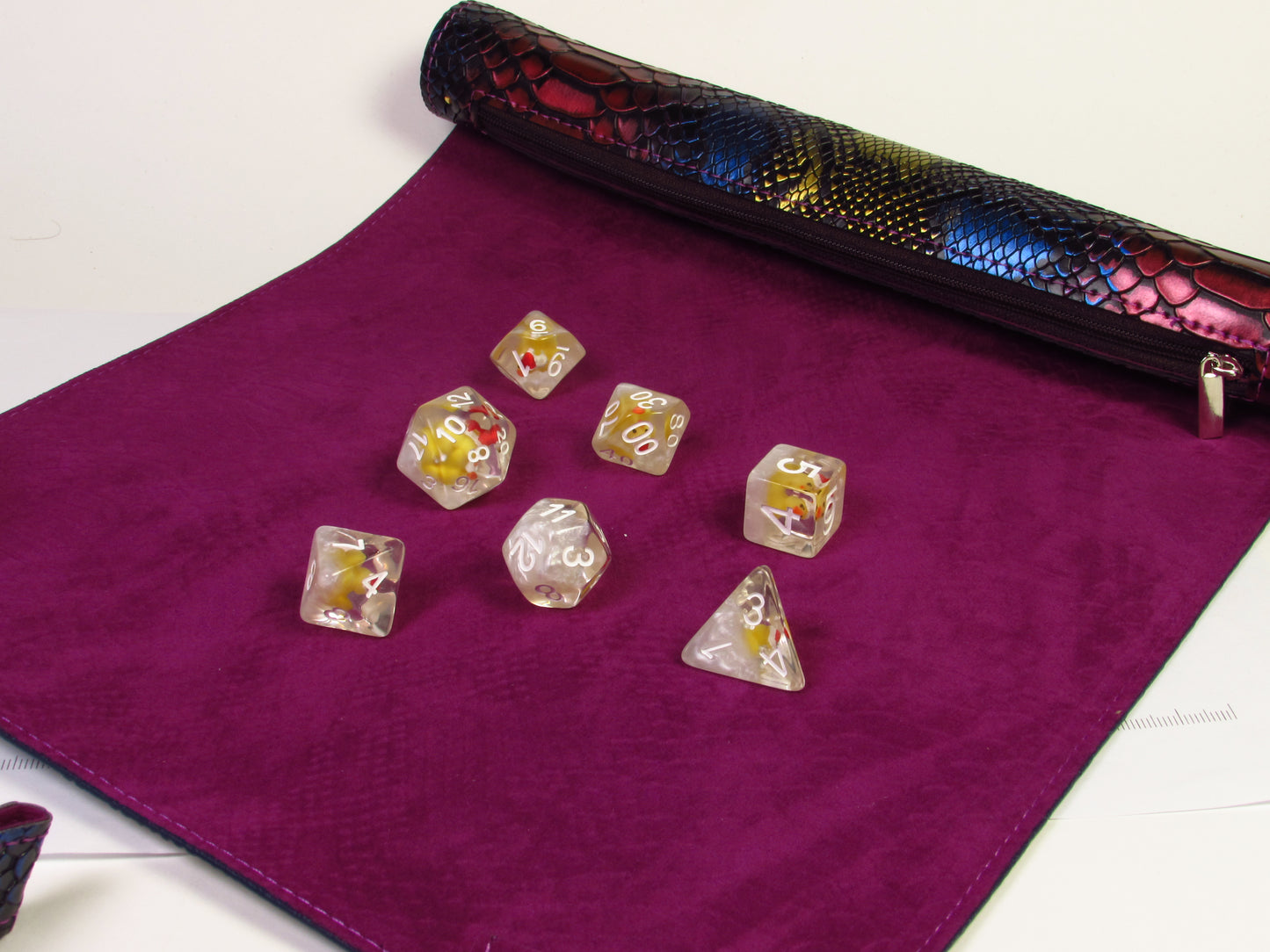 Roll Up Case Dragon - travel sized dice carrier and roll mat