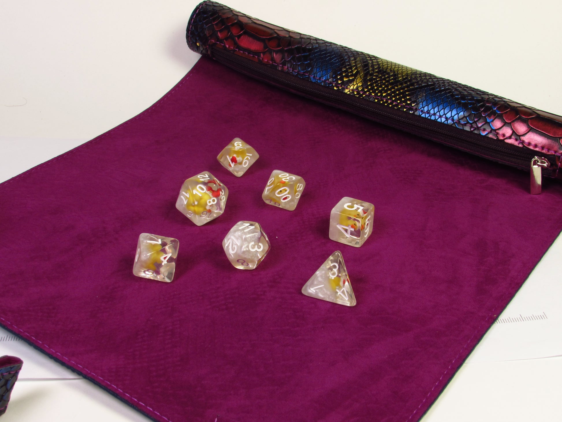 Roll Up Case Dragon - travel sized dice carrier and roll mat