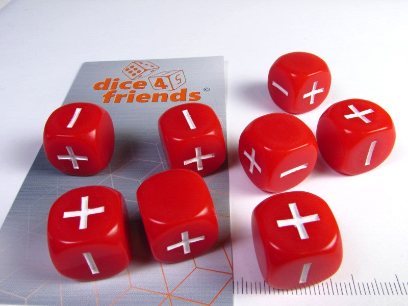 Set 8 fudge dice, rood