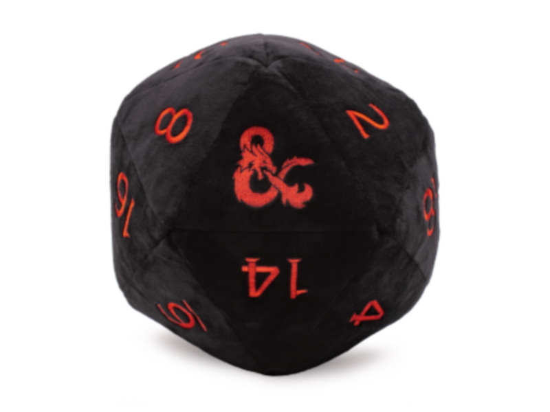 Jumbo d20 official DnD plush - Black and Red