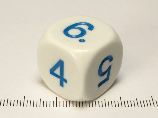 20 mm 6-zijdig wit met blauwe cijfers