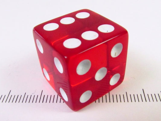 6-zijdig, transparant rood, 19 mm