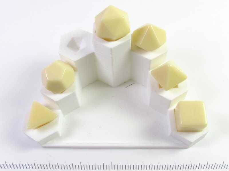6 piece blank polydice set - Ivory