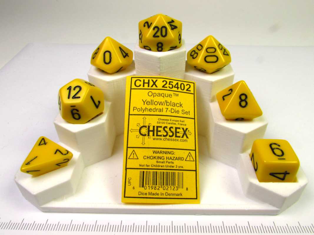 Chessex polydice set, Opaque Yellow w/black