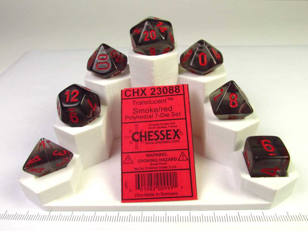 Chessex Translucent Smoke w/red polydice set