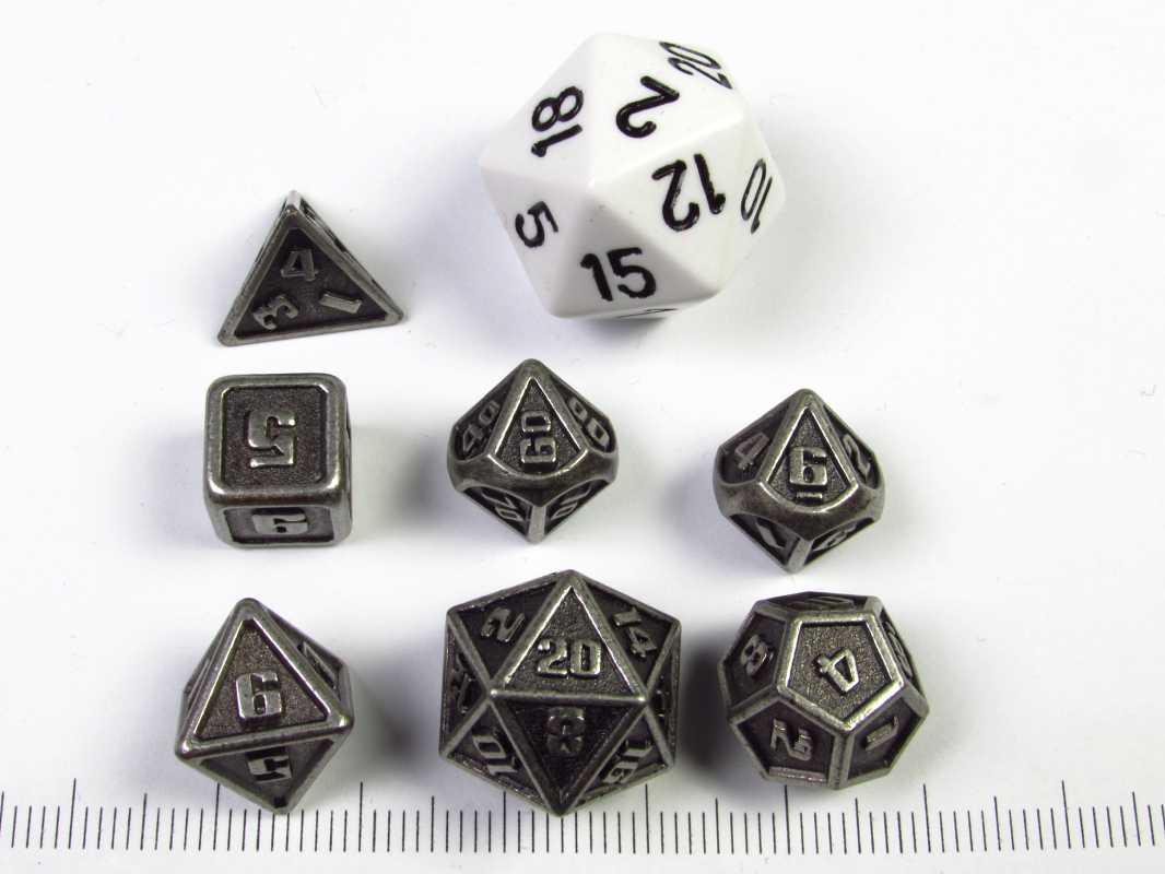 Mini Metal Polydice set - Silver