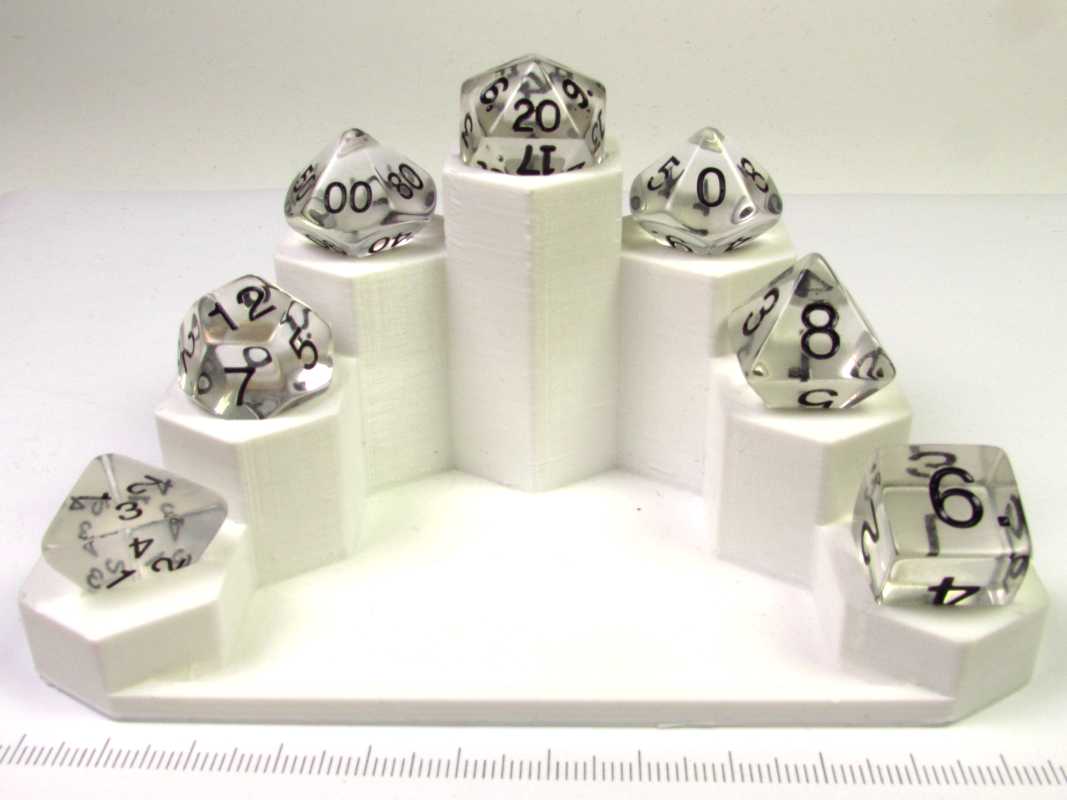 Koplow polydice set, kleurloos transparant