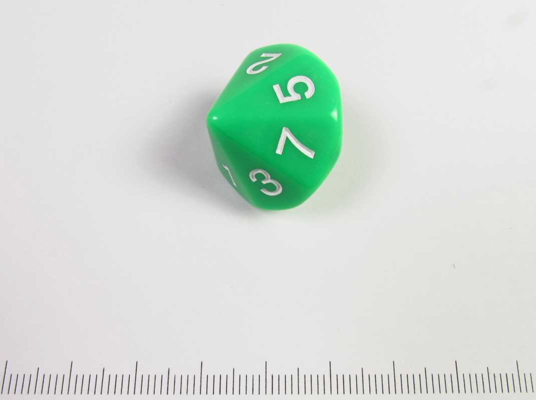 14-zijdige d7 (tweemaal 1-7), groen