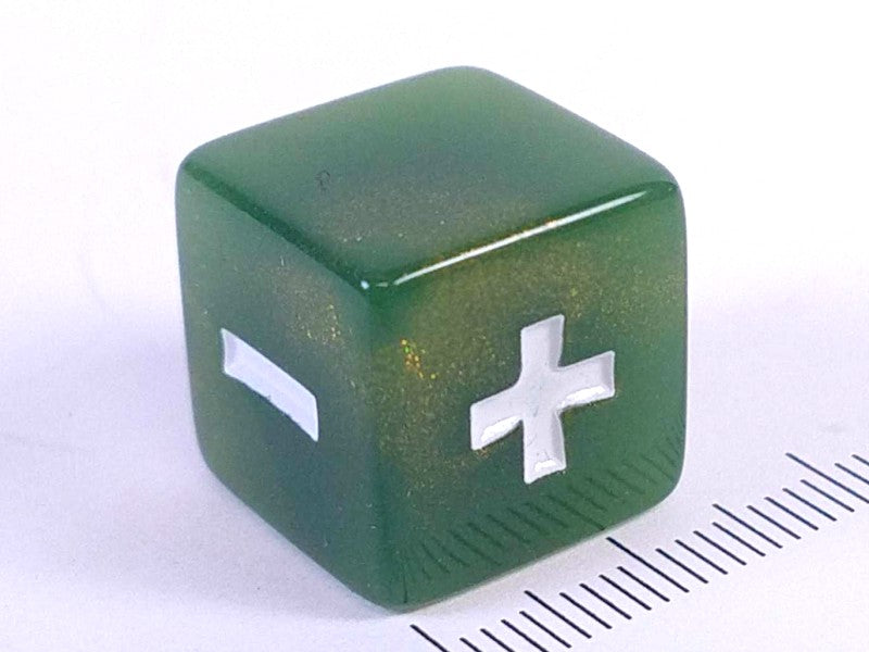 Groen met goudkleurige glitter fudge dice