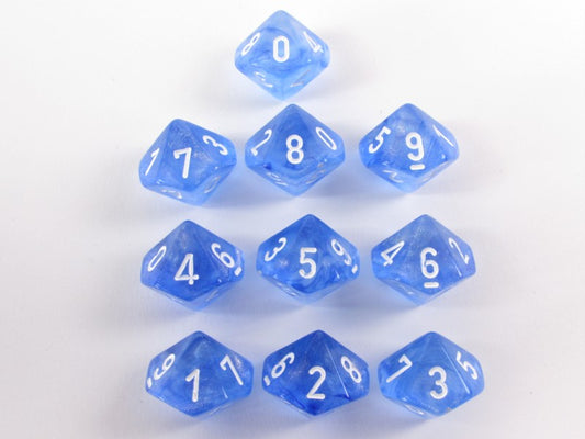 Set 10 10-zijdig, Borealis Sky Blue w/white