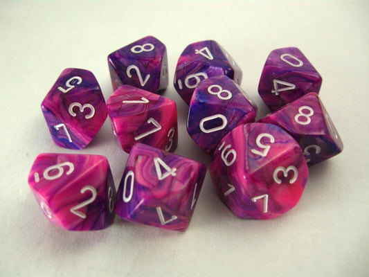 Set 10 10-zijdig, Festive violet w/white