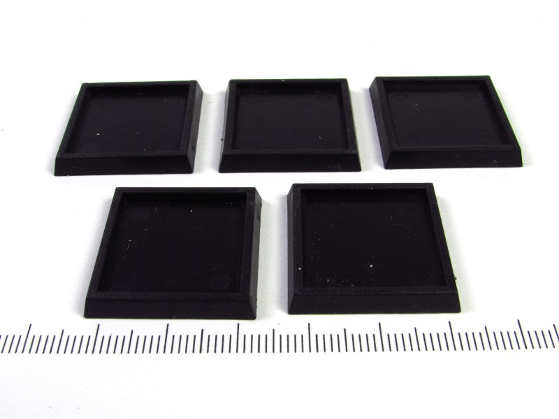 Miniature base - 25mm vierkant met opstaande rand - 5 stuks