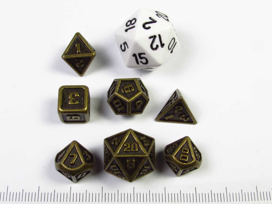 Mini Metal Polydice set - Brass