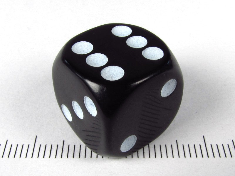 6-zijdig met stippen, 16 mm zwart